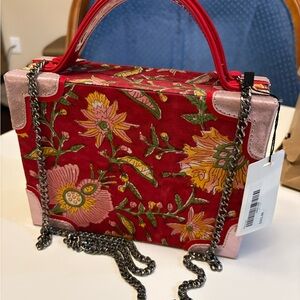 Elegant Floral Red and Pink Mini Bag